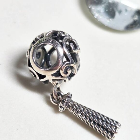 Authentic Pandora Enchanted Heart Tassel Dangle Charm Retired Like New Condition - Picture 6 of 6